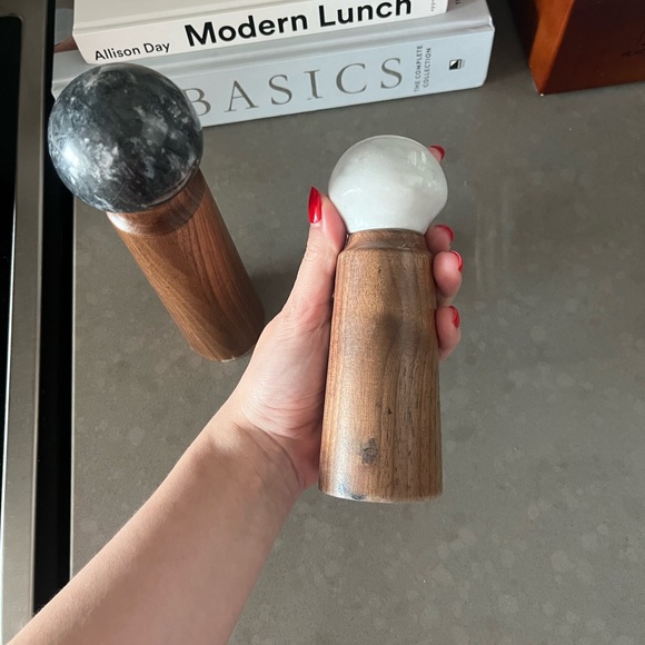 CB2 Marble Salt and Pepper Grinder Set - Picture 4 of 4